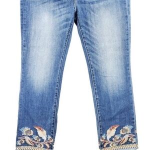 DRIFTWOOD 30 Colette Light Blue Embroidered Cropped Jeans